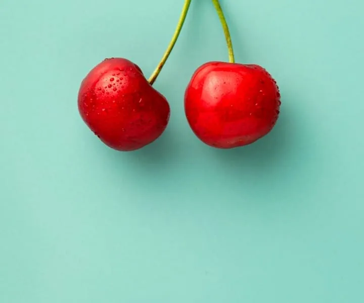 two red cherries